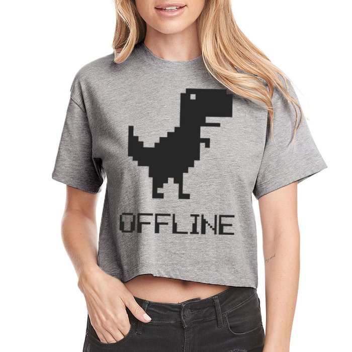 Offline Dinosaur Game Crop Top