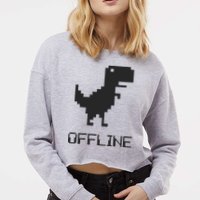 Offline Dinosaur Game Cropped Pullover Crew