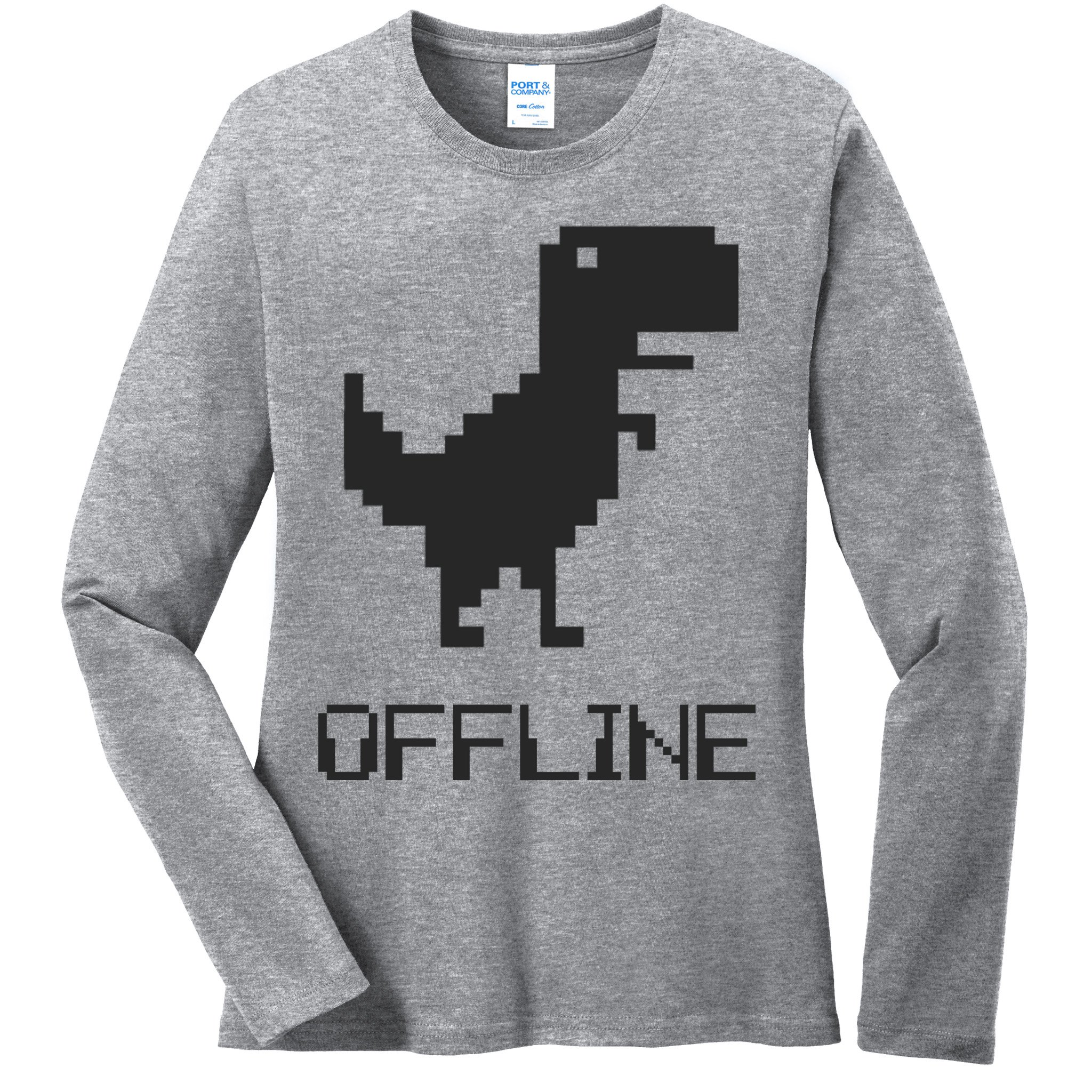 Offline Dinosaur Game Ladies Long Sleeve Shirt