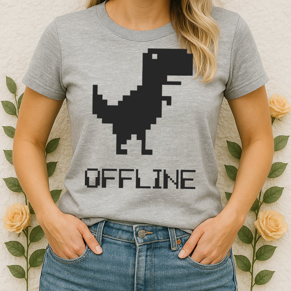 Offline Dinosaur Game Womens T-Shirt
