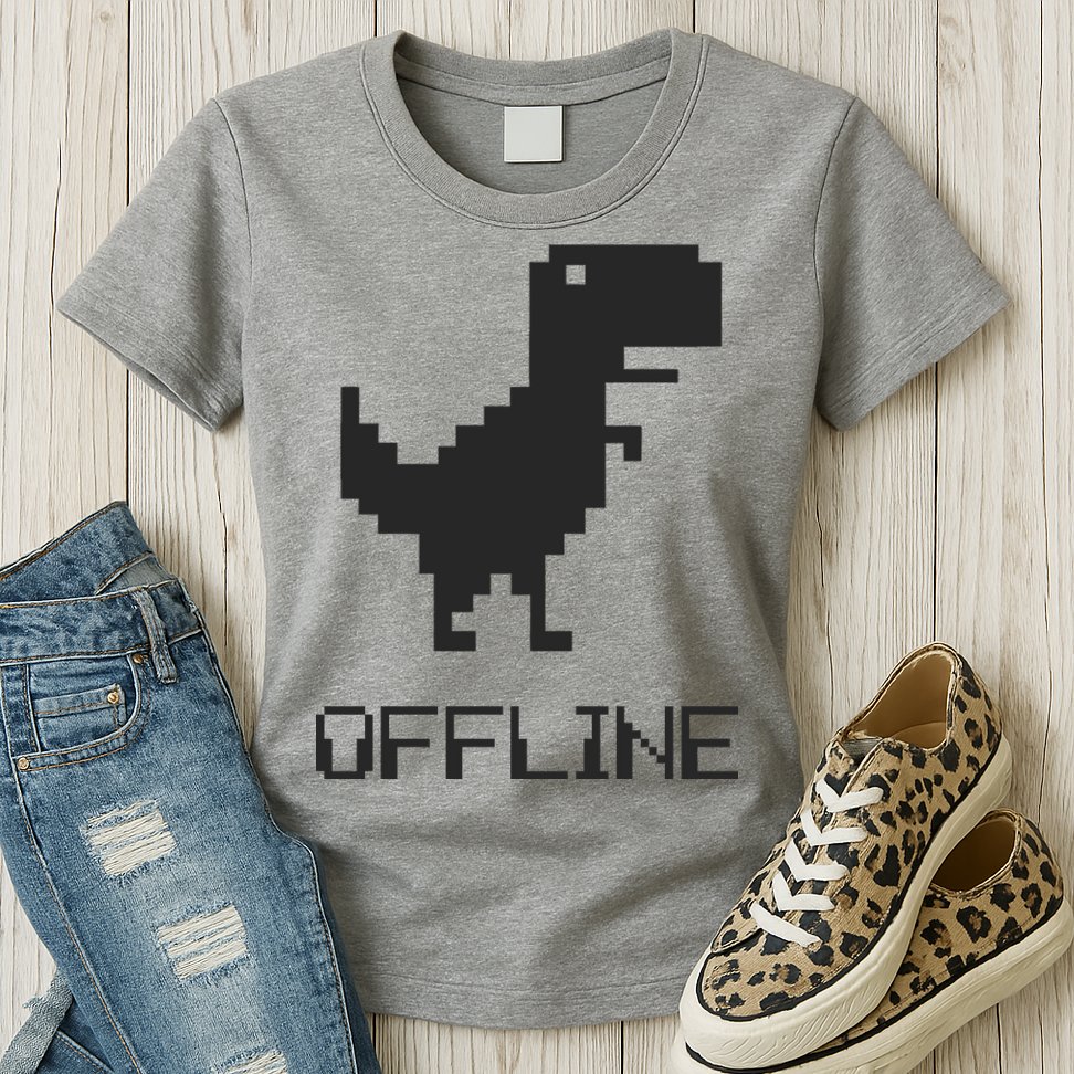 Offline Dinosaur Game Womens T-Shirt