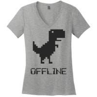 Offline Dinosaur Game Women's V-Neck T-Shirt