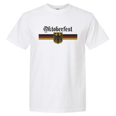 Oktoberfest Deutschland German Flag Coat Of Arm Banner Crest Garment-Dyed Heavyweight T-Shirt