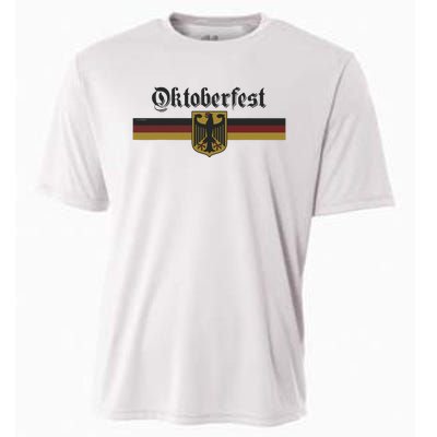 Oktoberfest Deutschland German Flag Coat Of Arm Banner Crest Cooling Performance Crew T-Shirt