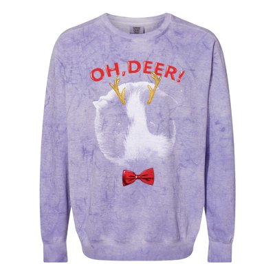 Oh Deer Guinea Pig Xmas Red Bowtie Gift Colorblast Crewneck Sweatshirt