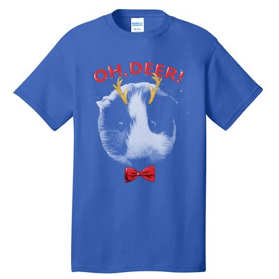 Oh Deer Guinea Pig Xmas Red Bowtie Gift Tall T-Shirt