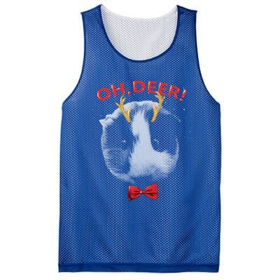 Oh Deer Guinea Pig Xmas Red Bowtie Gift Mesh Reversible Basketball Jersey Tank