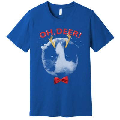 Oh Deer Guinea Pig Xmas Red Bowtie Gift Premium T-Shirt