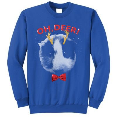 Oh Deer Guinea Pig Xmas Red Bowtie Gift Tall Sweatshirt