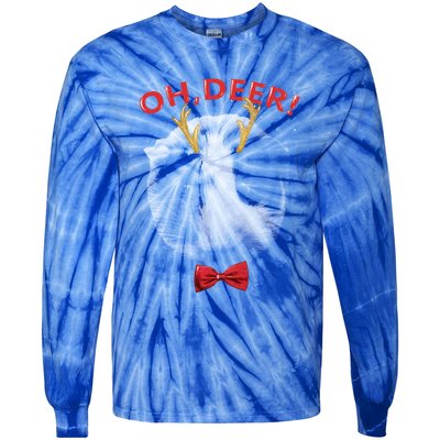 Oh Deer Guinea Pig Xmas Red Bowtie Gift Tie-Dye Long Sleeve Shirt