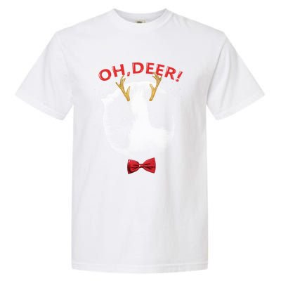 Oh Deer Guinea Pig Xmas Red Bowtie Gift Garment-Dyed Heavyweight T-Shirt