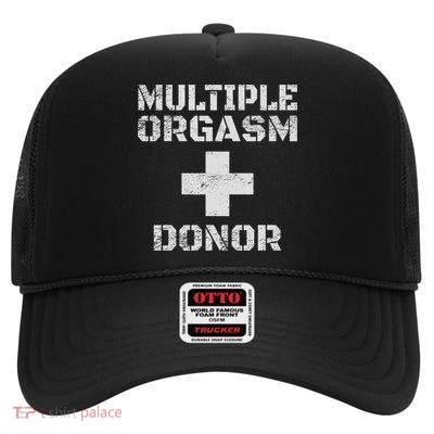 Orgasm Donor Gifts Adult 's Green Cotton Blend Lightweight Modern Lightweight Short Sle High Crown Mesh Back Trucker Hat