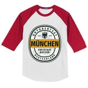 Oktoberfest Deutschland German Beer Festival Kids Colorblock Raglan Jersey