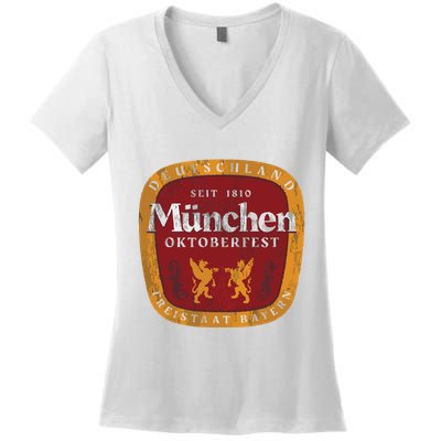 Oktoberfest Deutschland German Beer Festival Women's V-Neck T-Shirt