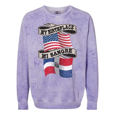 Orgullosate Dominicano Half Dominican Half American Flag Gift Colorblast Crewneck Sweatshirt