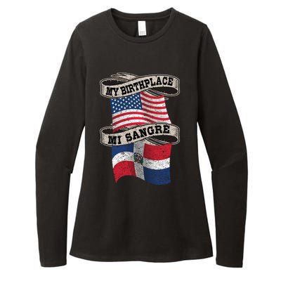 Orgullosate Dominicano Half Dominican Half American Flag Gift Womens CVC Long Sleeve Shirt