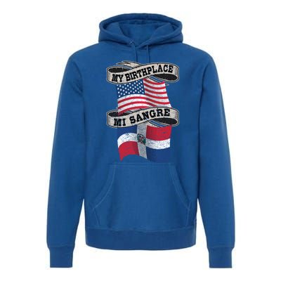 Orgullosate Dominicano Half Dominican Half American Flag Gift Premium Hoodie