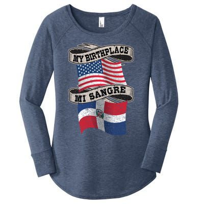 Orgullosate Dominicano Half Dominican Half American Flag Gift Women's Perfect Tri Tunic Long Sleeve Shirt