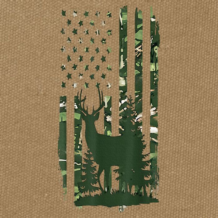 Orange Deer Hunting Gifts Hunters Camo Flag Cotton Canvas Backpack