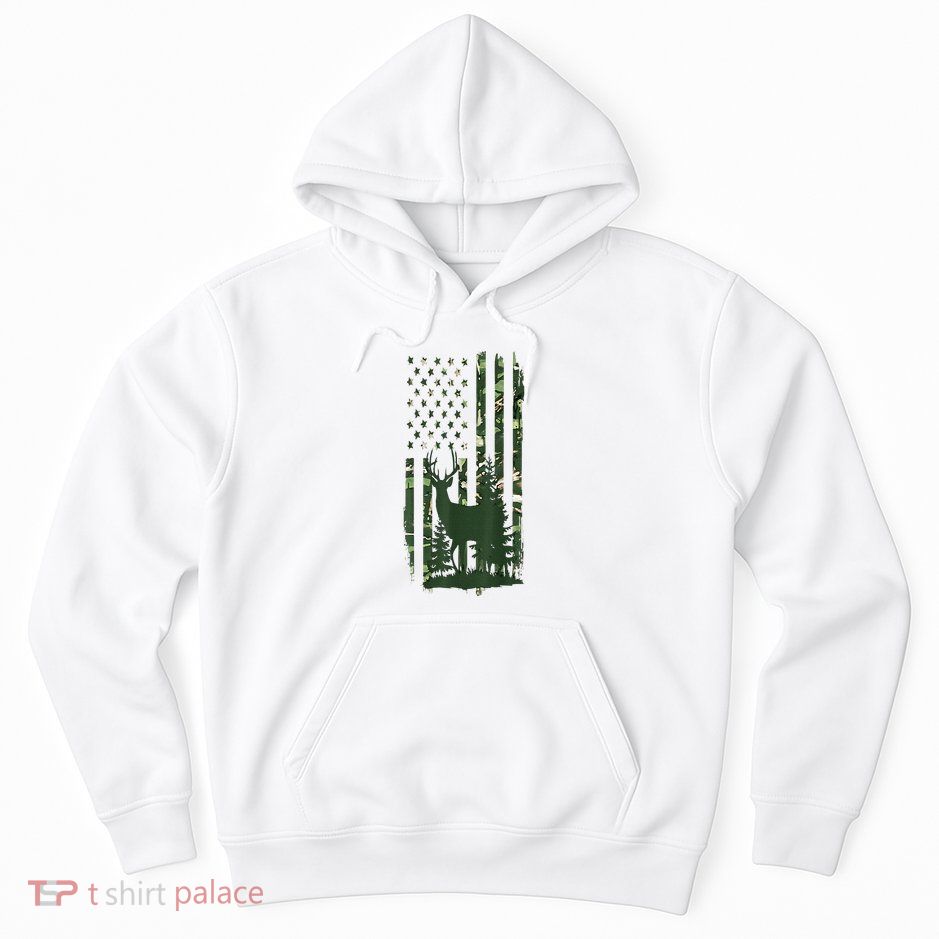 Orange Deer Hunting Gifts Hunters Camo Flag Hoodie