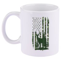 Orange Deer Hunting Gifts Hunters Camo Flag 11oz C Handle Ceramic Mug