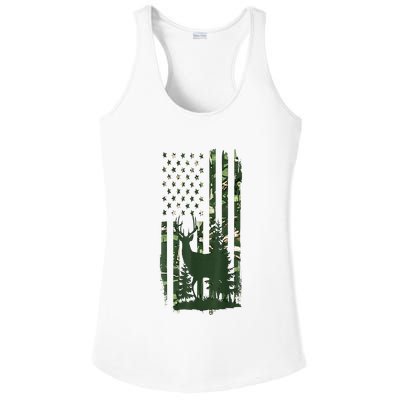 Orange Deer Hunting Gifts Hunters Camo Flag Ladies PosiCharge Competitor Racerback Tank