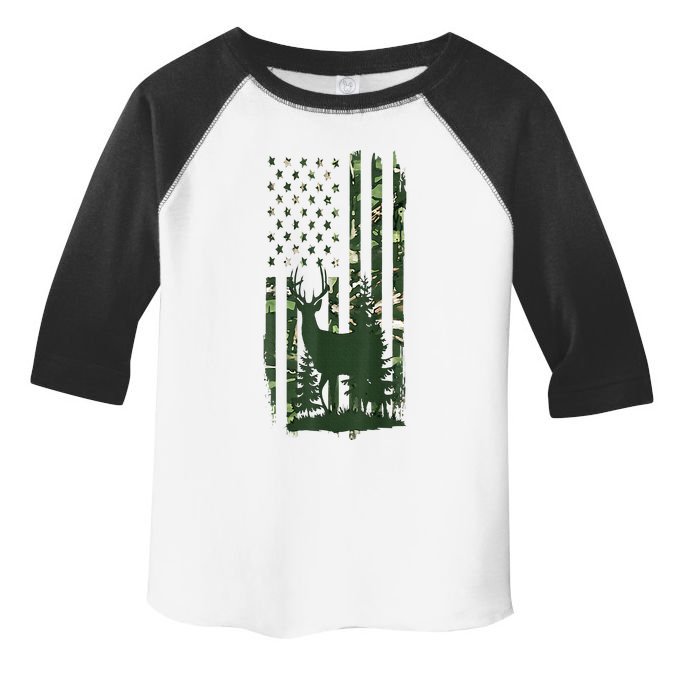 Orange Deer Hunting Gifts Hunters Camo Flag Toddler Fine Jersey T-Shirt