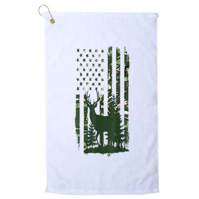 Orange Deer Hunting Gifts Hunters Camo Flag Golf Towel