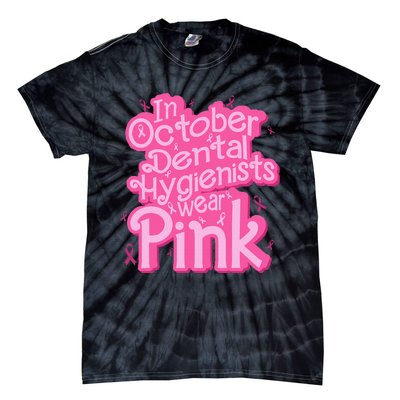 October Dental Hygienist Breast Cancer Awareness Support Tie-Dye T-Shirt