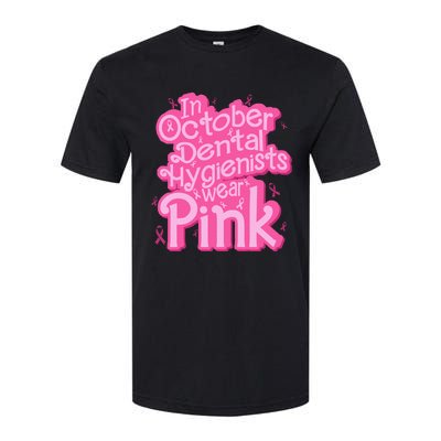 October Dental Hygienist Breast Cancer Awareness Support Softstyle CVC T-Shirt