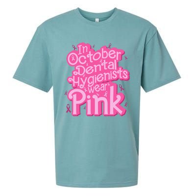 October Dental Hygienist Breast Cancer Awareness Support Sueded Cloud Jersey T-Shirt