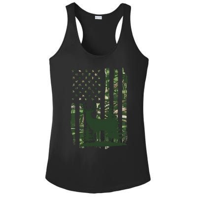 Orange Deer Hunting Gifts Hunters Camo Flag Gift Ladies PosiCharge Competitor Racerback Tank