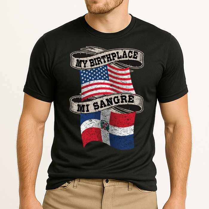Orgullosate Dominicano Half Dominican Half American Flag Gift Cooling Performance Crew T-Shirt
