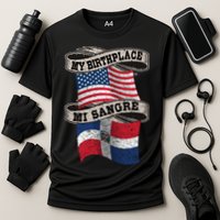 Orgullosate Dominicano Half Dominican Half American Flag Gift Cooling Performance Crew T-Shirt