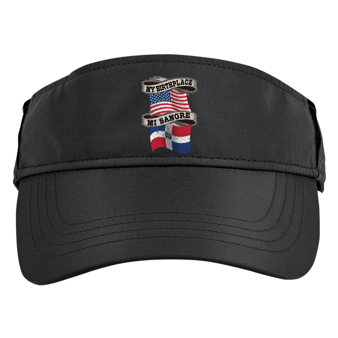 Orgullosate Dominicano Half Dominican Half American Flag Gift Adult Drive Performance Visor
