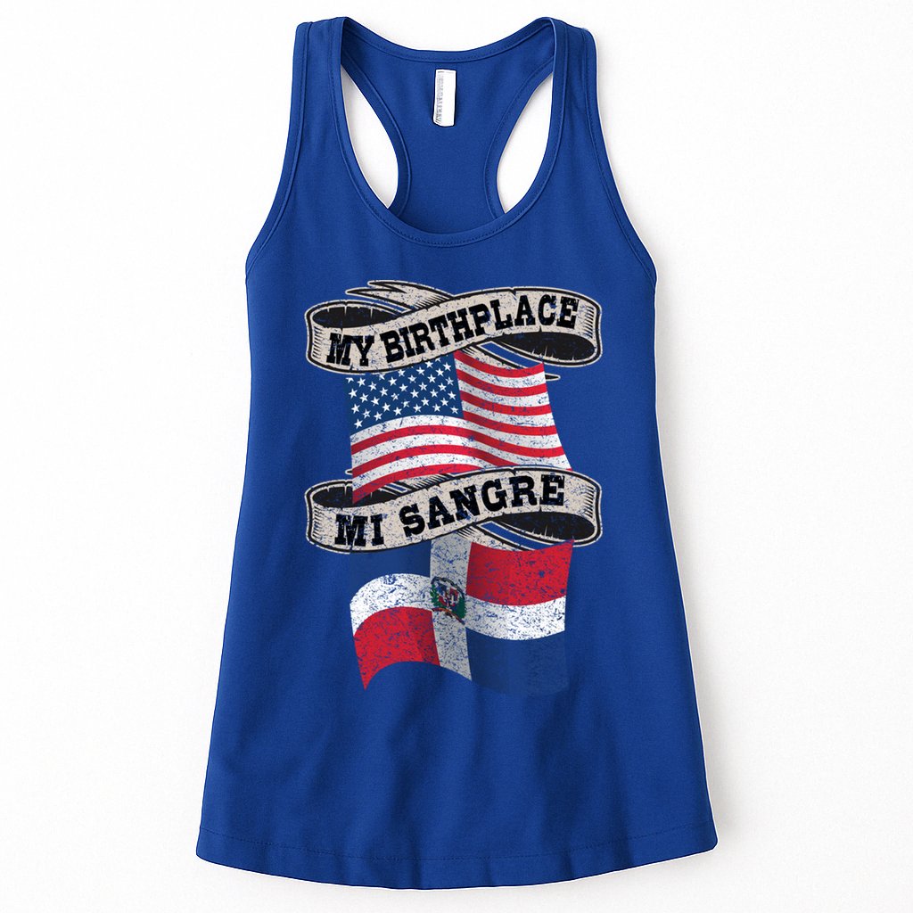 Orgullosate Dominicano Half Dominican Half American Flag Gift Womens Tank Top