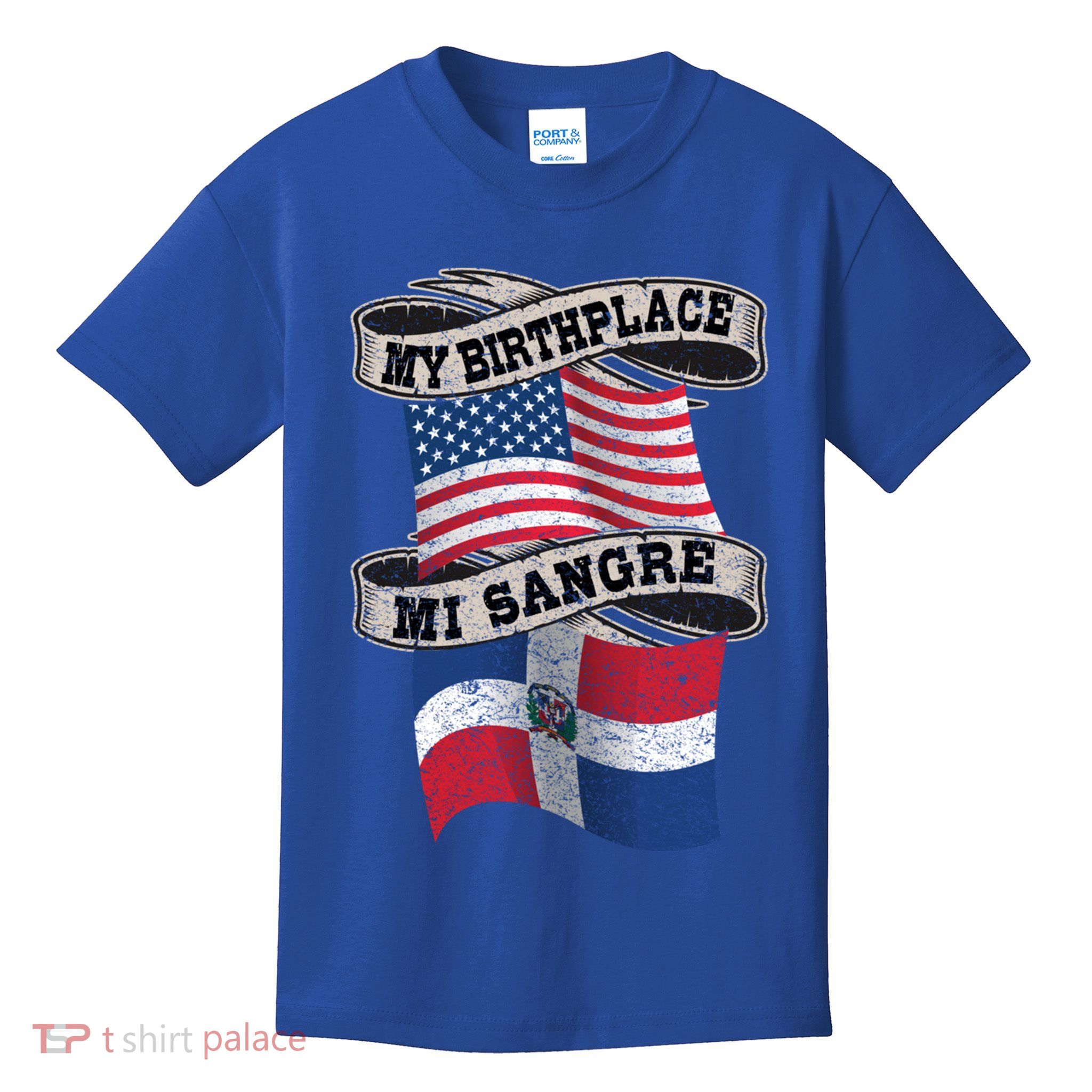 Orgullosate Dominicano Half Dominican Half American Flag Gift Kids T-Shirt