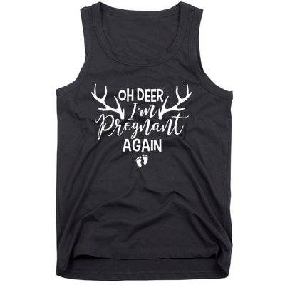 Oh Deer IM Pregnant Again Christmas Pregnancy Announcement Vneck Tank Top