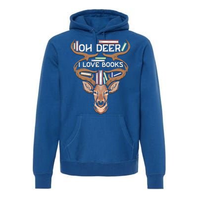 Oh Deer I Love Books Funny Reading Gift Premium Hoodie