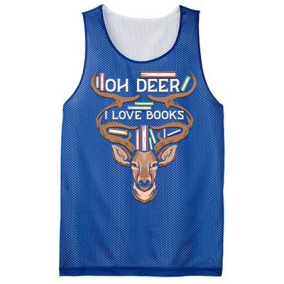 Oh Deer I Love Books Funny Reading Gift Mesh Reversible Basketball Jersey Tank