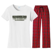 OldSchool Dad I Dont Coparent With The Government Vintage Women's Flannel Pajama Set