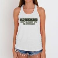 OldSchool Dad I Dont Coparent With The Government Vintage Women's Knotted Racerback Tank