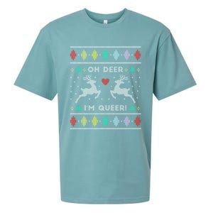 Oh Deer IM Queer Ugly Lgbtq Pride Lesbian Great Gift Sueded Cloud Jersey T-Shirt