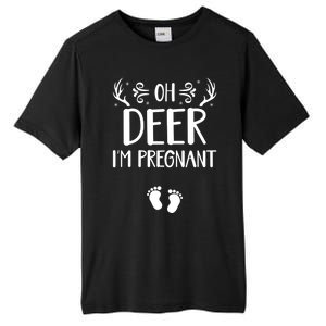 Oh Deer I'm Pregnant Funny Pregnancy Announcet Santa Deer Meaningful Gift Tall Fusion ChromaSoft Performance T-Shirt