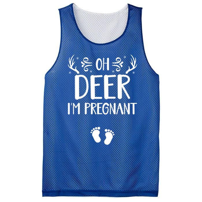 Oh Deer I'm Pregnant Funny Pregnancy Announcet Santa Deer Meaningful Gift Mesh Reversible Basketball Jersey Tank