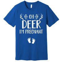 Oh Deer I'm Pregnant Funny Pregnancy Announcet Santa Deer Meaningful Gift Premium T-Shirt