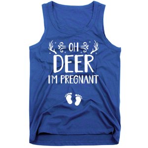 Oh Deer I'm Pregnant Funny Pregnancy Announcet Santa Deer Meaningful Gift Tank Top