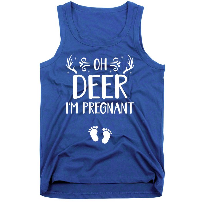 Oh Deer I'm Pregnant Funny Pregnancy Announcet Santa Deer Meaningful Gift Tank Top