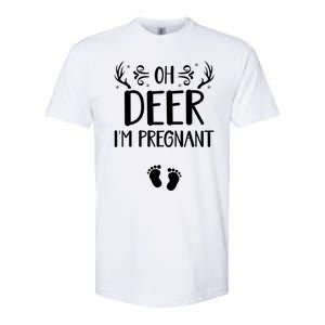 Oh Deer I'm Pregnant Funny Pregnancy Announcet Santa Deer Meaningful Gift Softstyle CVC T-Shirt