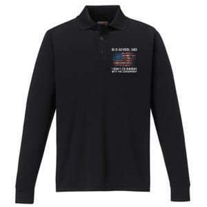 OldSchool Dad I Dont Coparent With The Government Performance Long Sleeve Polo